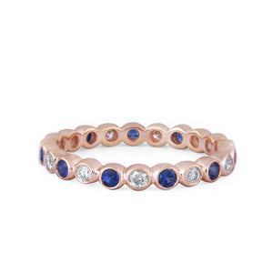 Shop blue sapphire and diamond love band at Dira London.com