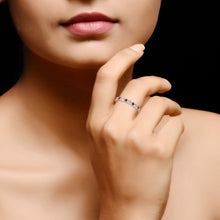 Load image into Gallery viewer, Shop blue sapphire and diamond love band at Dira London.com
