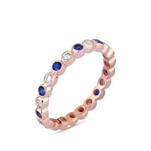 Shop blue sapphire and diamond love band at Dira London.com