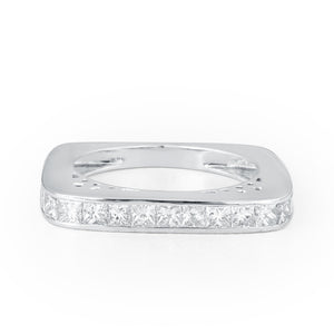 Princess-cut diamond row ring