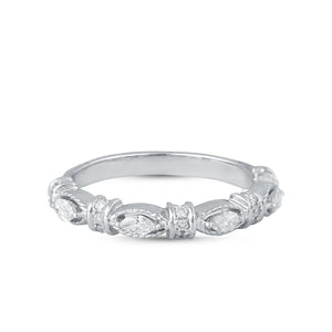 Marquise diamond band in white gold