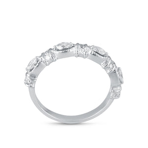 Marquise diamond band in white gold