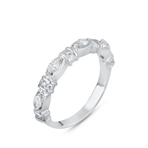 Marquise diamond band in white gold