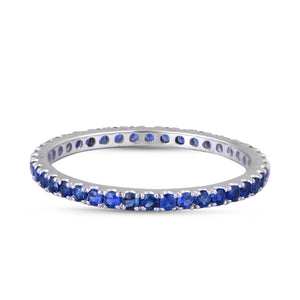 Sapphire and white gold band (<1 ct)