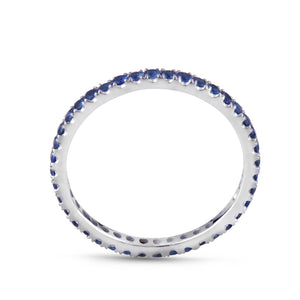 Sapphire and white gold band (<1 ct)