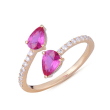 Load image into Gallery viewer, Double-head ruby and diamond ring
