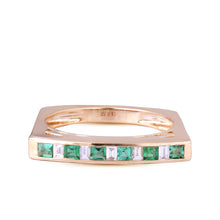 Load image into Gallery viewer, Shop channel set diamond and emerald band at Dira London.com
