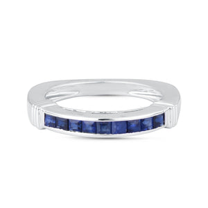 The blue sapphire half-row ring