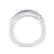 Load image into Gallery viewer, The blue sapphire half-row ring
