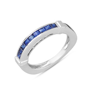 The blue sapphire half-row ring