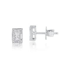 Load image into Gallery viewer, Rectangular diamond stud
