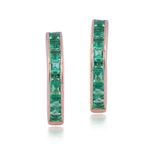 Load image into Gallery viewer, Shop emerald hoop earrings at DiraLondon.com
