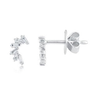 Half-spiral diamond earring