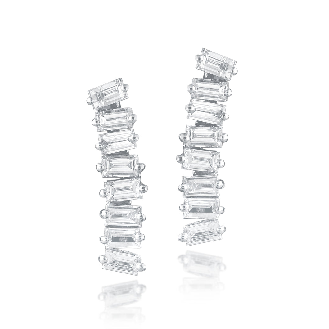 The diamond baguette drop earrings