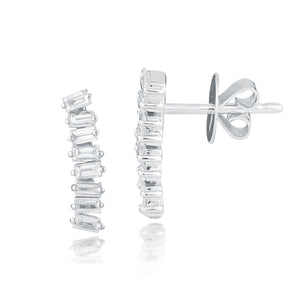 The diamond baguette drop earrings