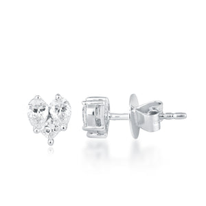 Heart diamond stud