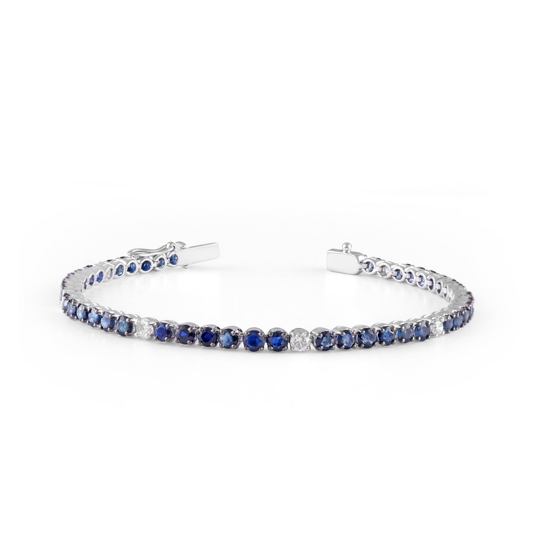 Shop blue sapphire and diamond bracelet at Dira London.com