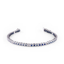 Load image into Gallery viewer, Shop blue sapphire and diamond bracelet at Dira London.com
