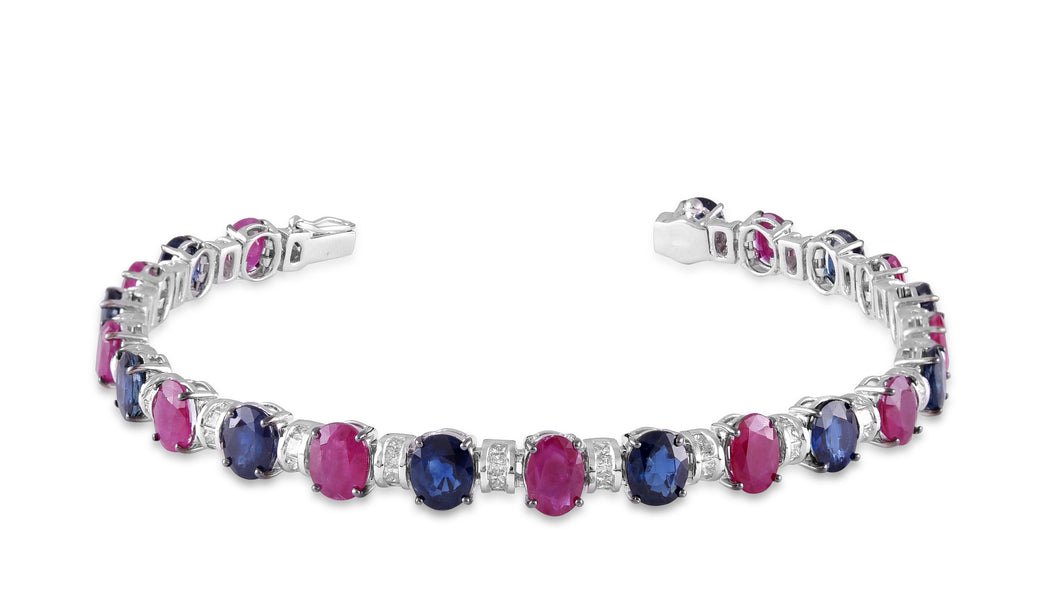 Sapphire, ruby and diamond bracelet