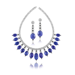 Luxe tanzanite and diamond necklace