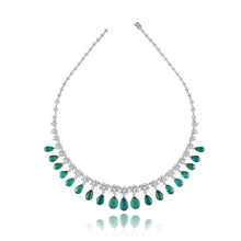 Load image into Gallery viewer, Luxe diamond and Zambian emerald necklace
