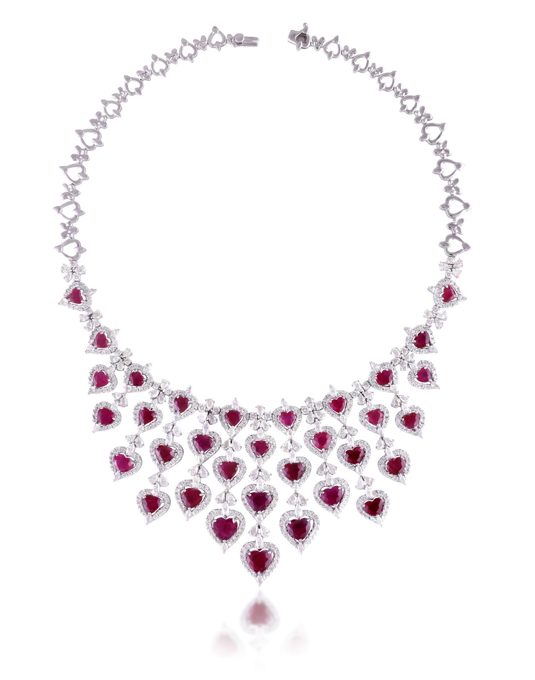 Luxe ruby and diamond necklace