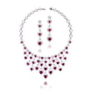 Luxe ruby and diamond necklace