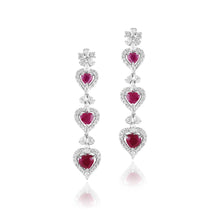 Load image into Gallery viewer, Luxe ruby and diamond drop earrings
