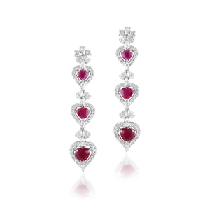 Luxe ruby and diamond drop earrings