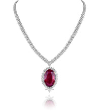 Load image into Gallery viewer, Luxe solitaire-tourmaline and diamond necklace
