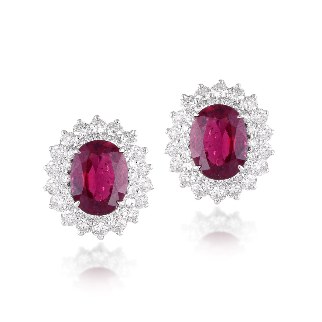 Luxe solitaire-tourmaline and diamond studs