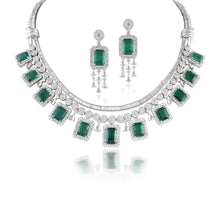 Load image into Gallery viewer, Luxe bold emerald and diamond neckpiece
