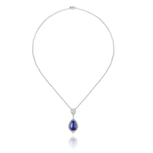 Load image into Gallery viewer, Shop blue sapphire solitaire necklace at Dira London.com
