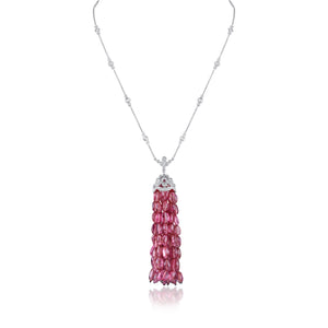 Luxe tourmaline tassel necklace