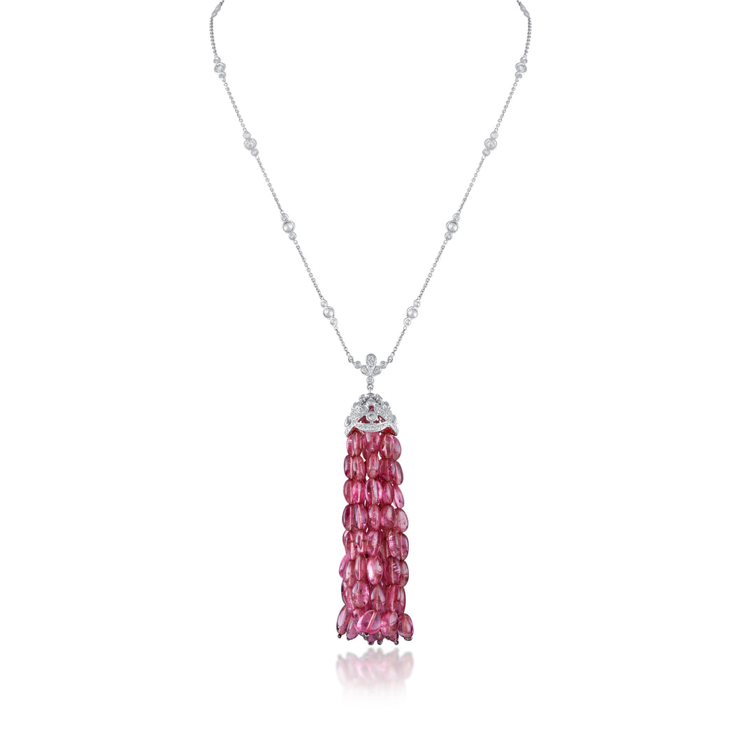 Luxe tourmaline tassel necklace