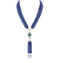 Load image into Gallery viewer, Luxe sapphire beads, diamond and emerald necklace
