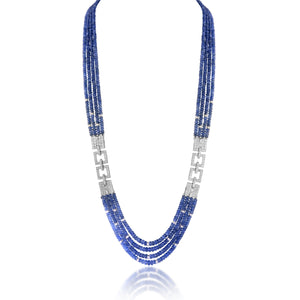 Luxe sapphire beads and diamond necklace