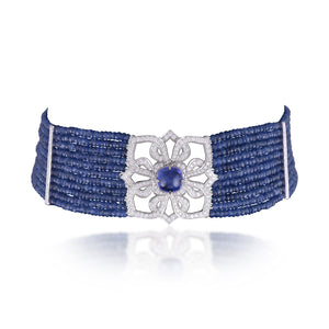 Luxe sapphire and diamond choker