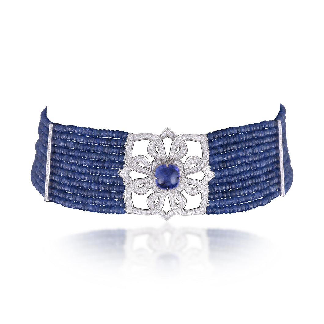 Luxe sapphire and diamond choker