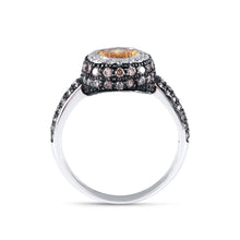 Load image into Gallery viewer, Yellow sapphire solitaire and diamond ring
