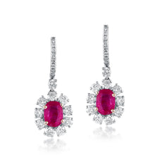 Load image into Gallery viewer, Ruby and diamond drop earrings
