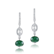 Load image into Gallery viewer, Diamond and emerald drops (earrings)
