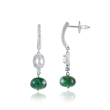 Load image into Gallery viewer, Diamond and emerald drops (earrings)
