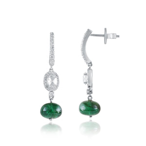 Diamond and emerald drops (earrings)