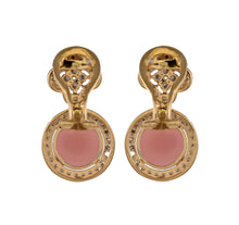 Load image into Gallery viewer, Pink opal and diamond earrings
