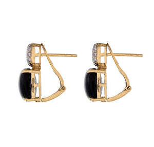 Shop black onyx and pave-set diamond studs at Dira London.com