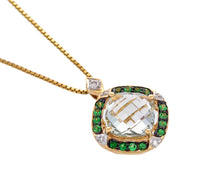 Load image into Gallery viewer, Green amethyst and t-savorite pendant
