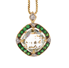 Load image into Gallery viewer, Green amethyst and t-savorite pendant
