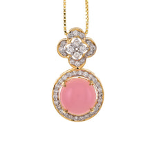 Load image into Gallery viewer, Pink opal and diamond pendant
