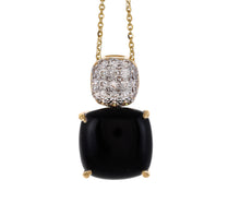 Load image into Gallery viewer, Shop black onyx and pave-set diamond pendant at Dira London.com
